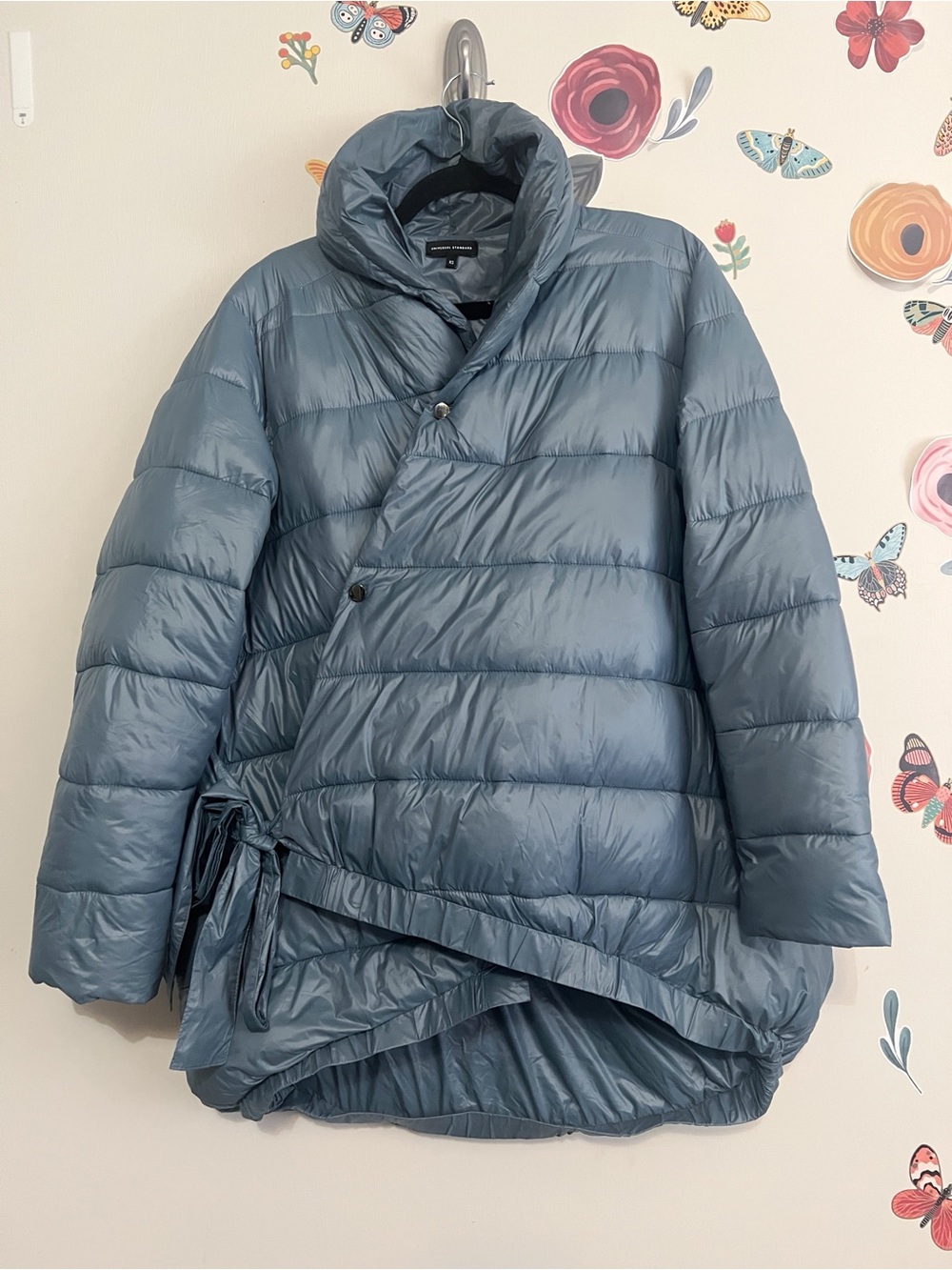 Universal Standard Slate Blue Quilted Puffer Coat XS 10-12